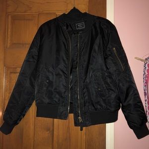 A black bomber jacket from Forever 21